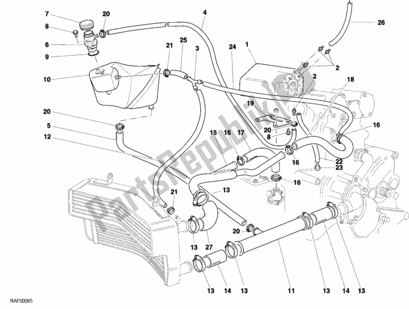 Toutes les pièces pour le Circuit De Refroidissement du Ducati Superbike 996 RS 2001